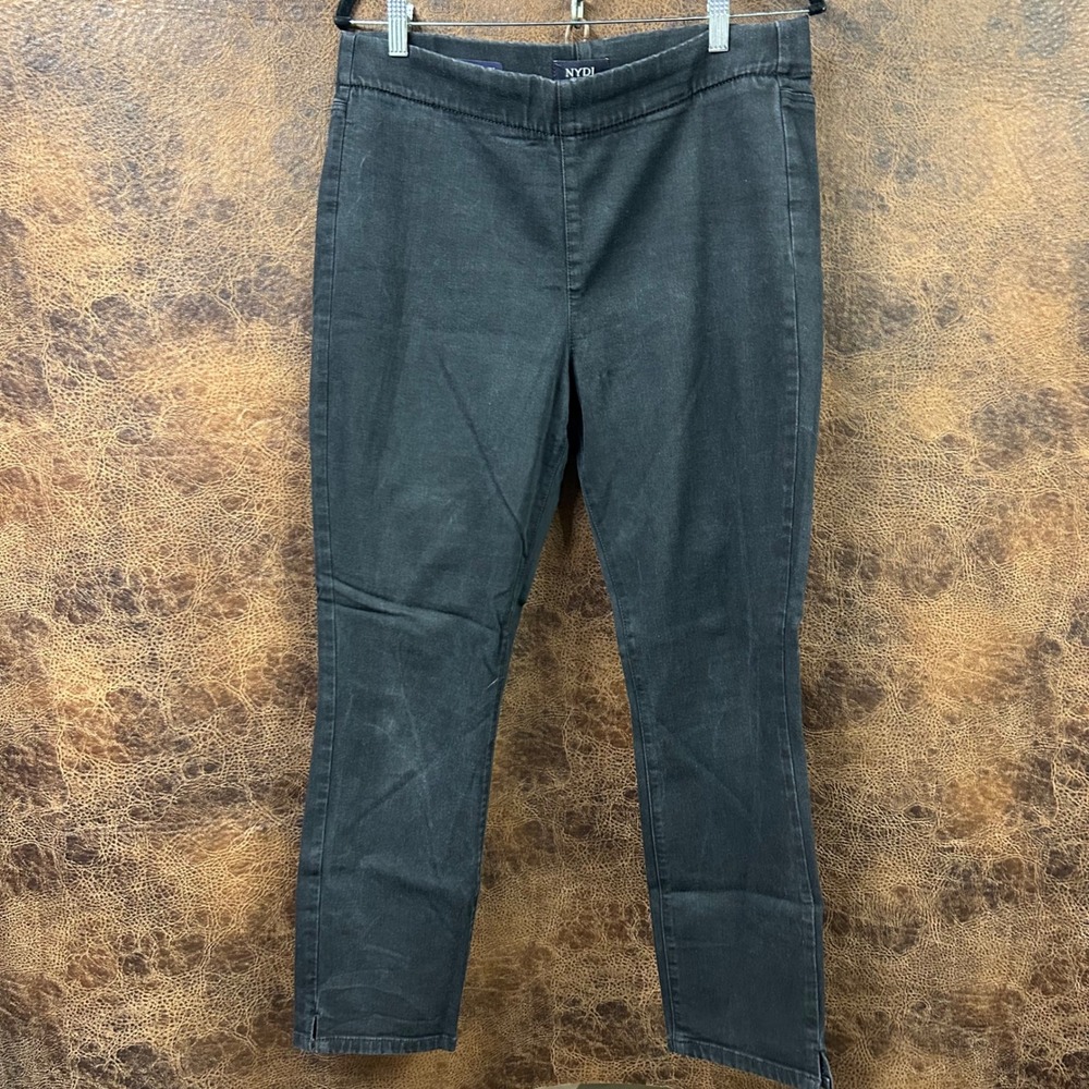 NYDJ Alina Pull On Ankle Black Lift and Tuck 12 Pants Not Your Daughters Jeans